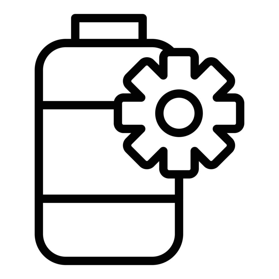 Battery setting icon, outline style vector