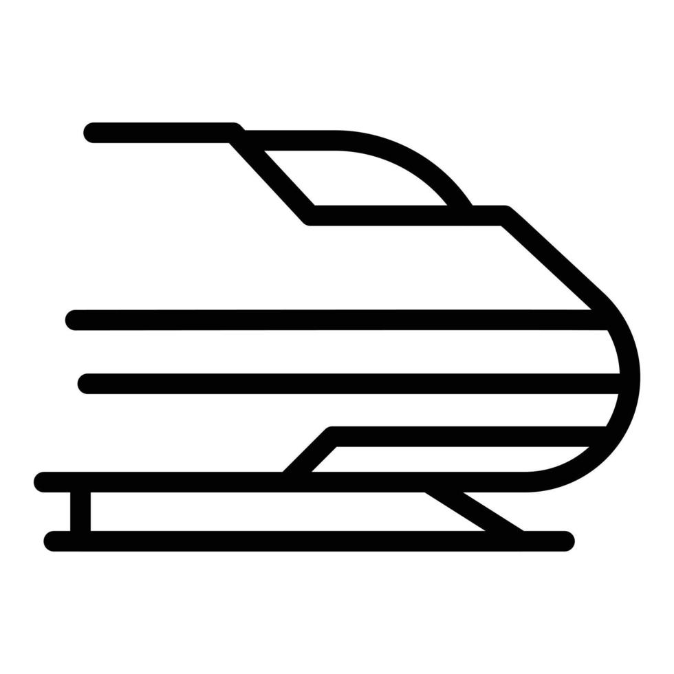 High speed express train icon, outline style vector