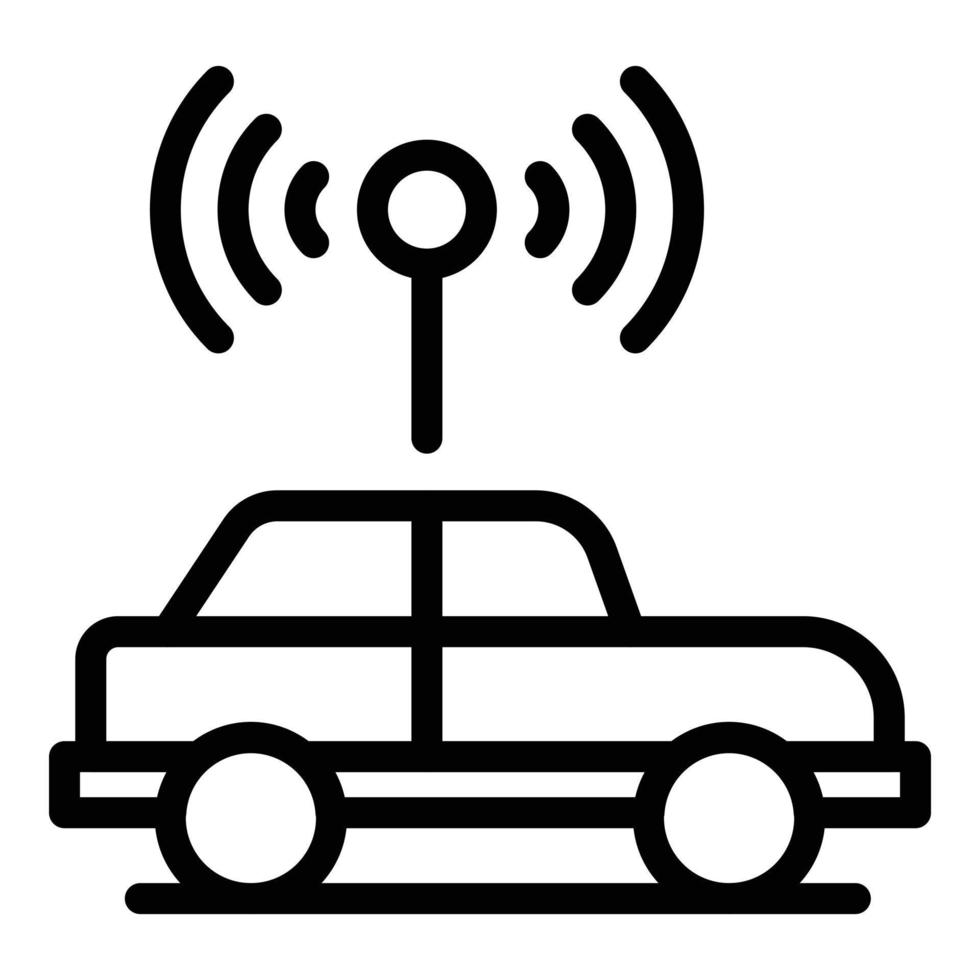 Signal control car icon, outline style vector