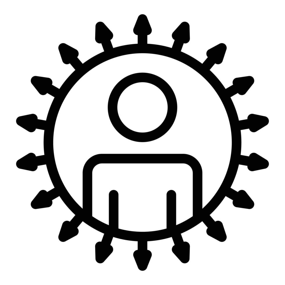 colega icono sonriente, estilo de esquema vector