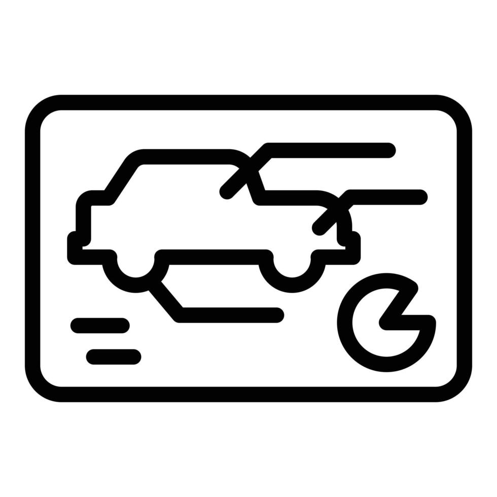 icono de coche autónomo eléctrico, estilo de contorno vector