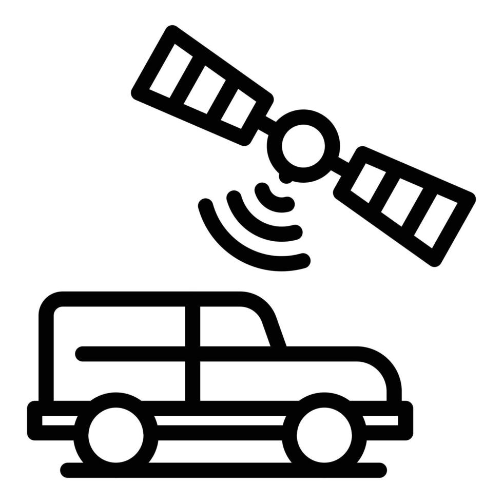 Satellite control car icon, outline style vector