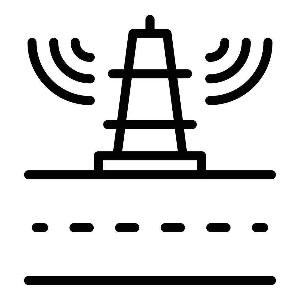 Signal wireless tower icon, outline style vector