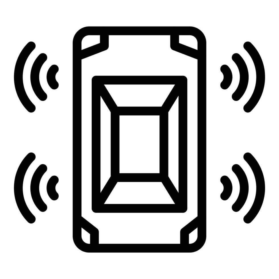 Fully autonomous car icon, outline style vector