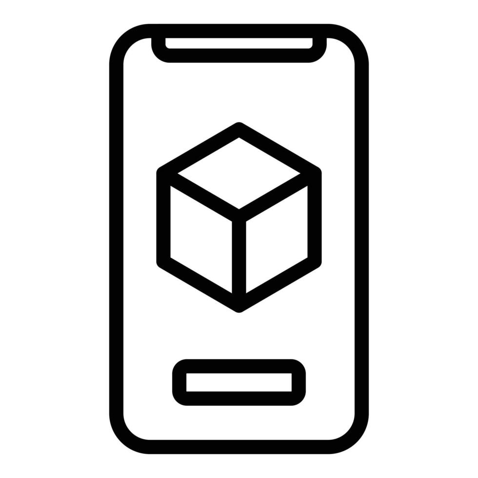 Square vr icon, outline style vector