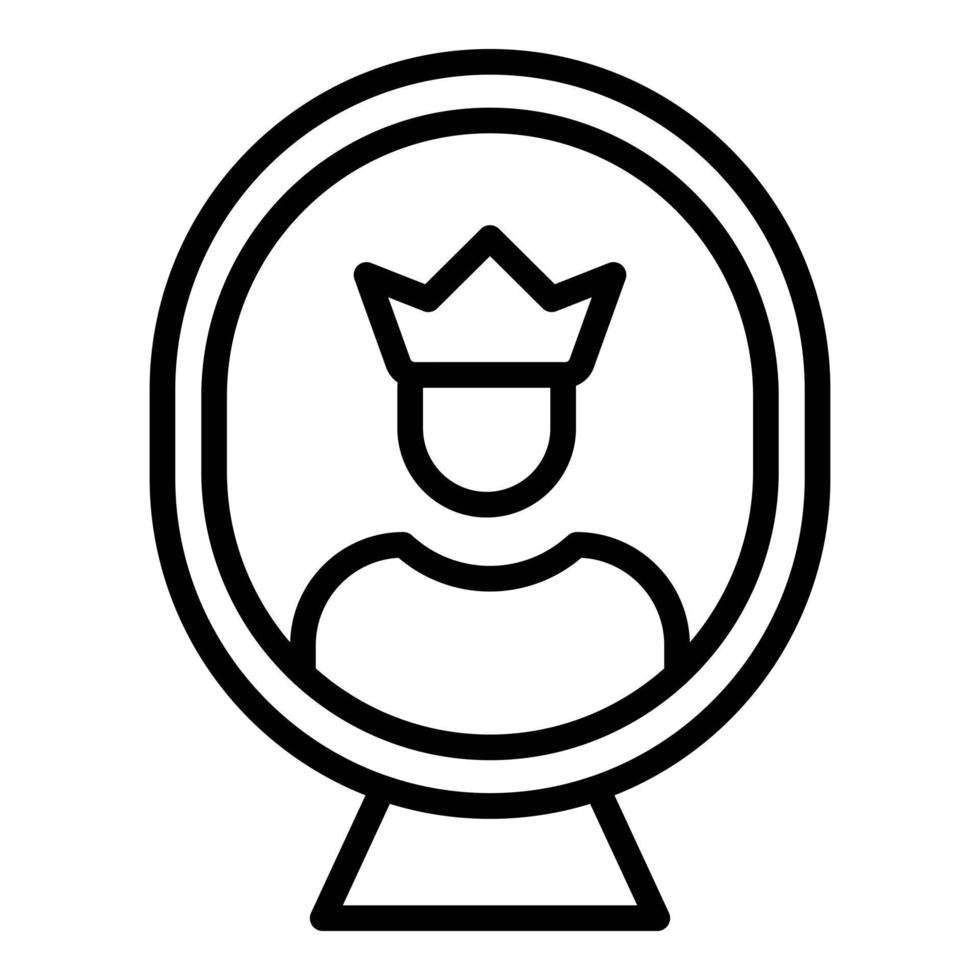 Narcissism king mirror icon, outline style vector