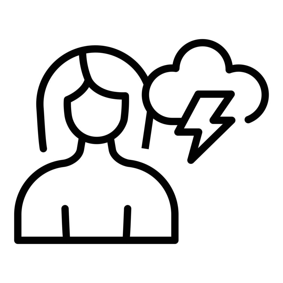 Narcissism girl icon, outline style vector