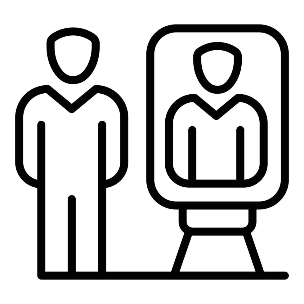 Narcissism room mirror icon, outline style vector