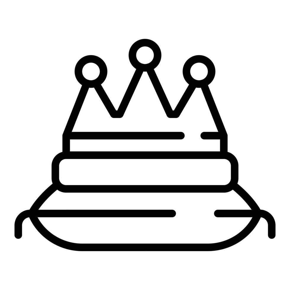 Narcissism crown pillow icon, outline style vector