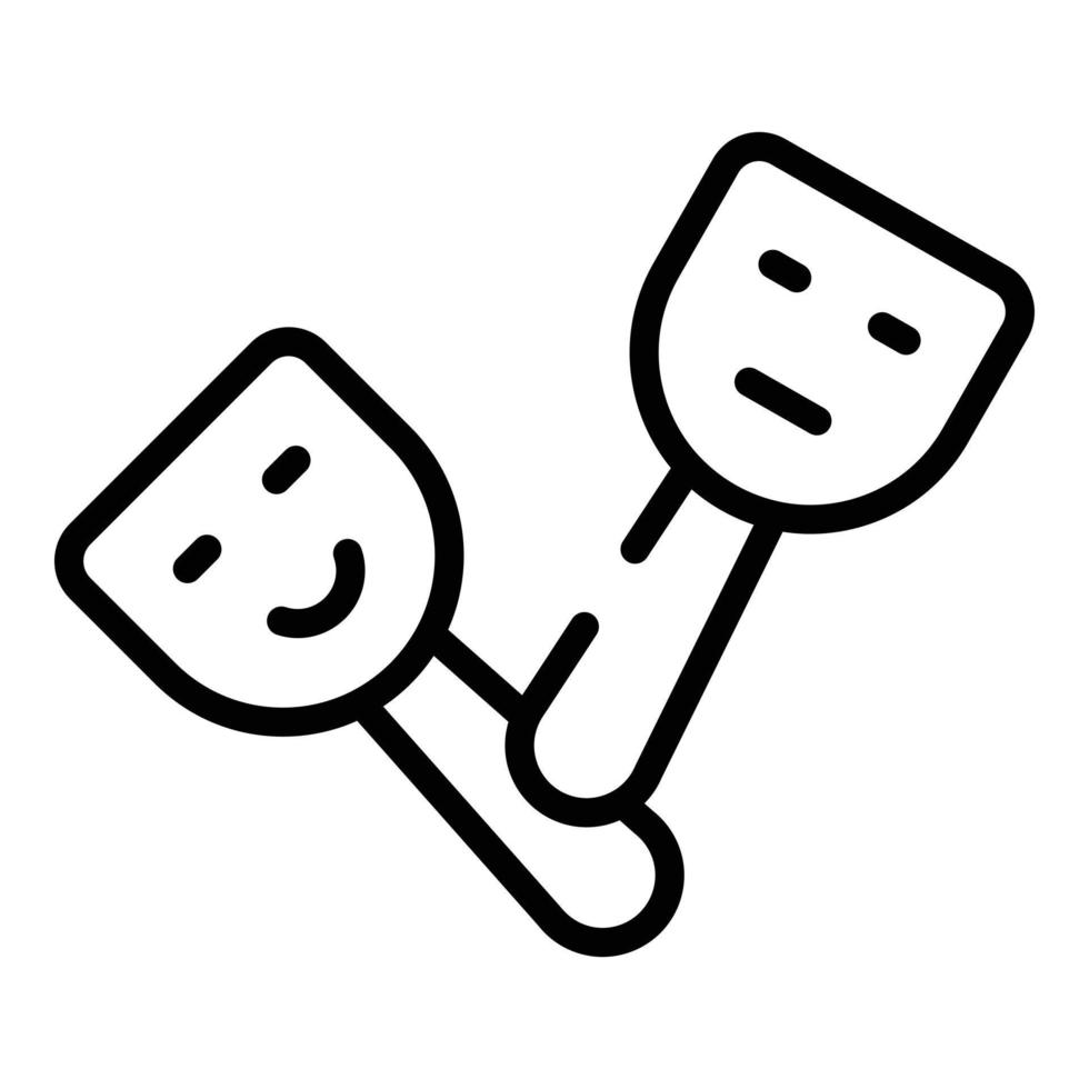 Narcissism mask icon, outline style vector