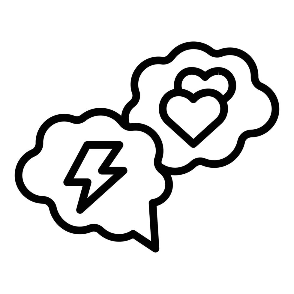 Narcissism thunderstorm chat icon, outline style vector