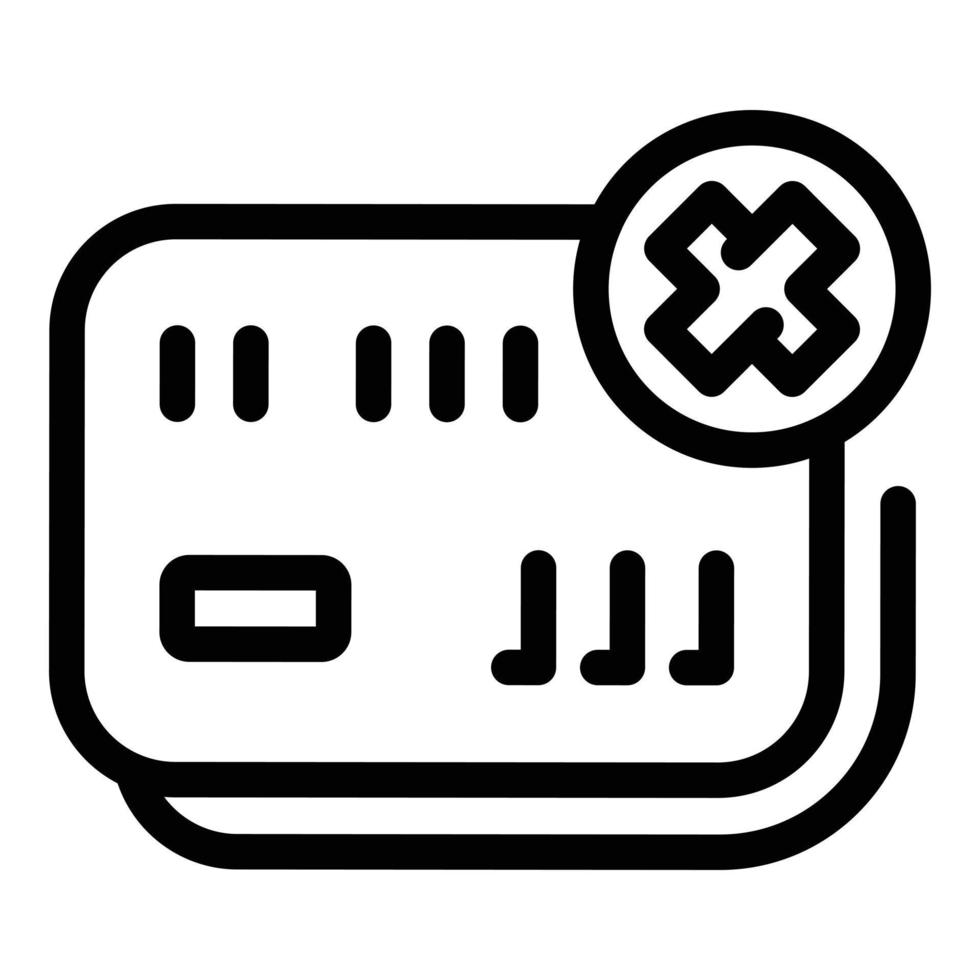 Blacklist credit card icon, outline style vector
