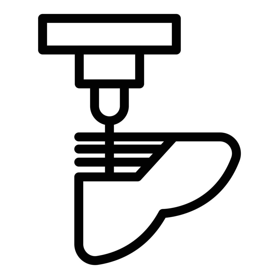 Modeling bioprinting icon, outline style vector