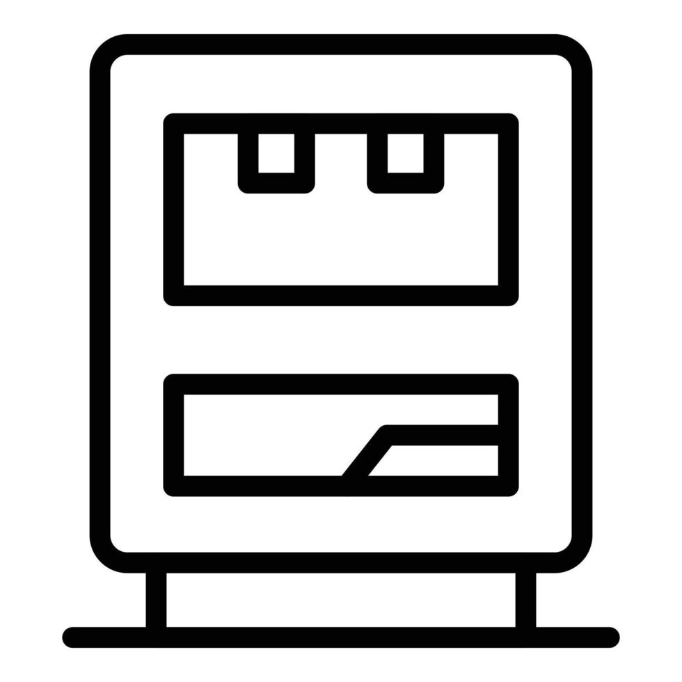 icono de máquina expendedora de barras, estilo de esquema vector