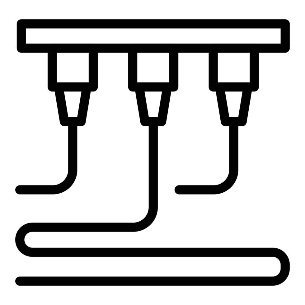 Bioprinting machine icon, outline style vector