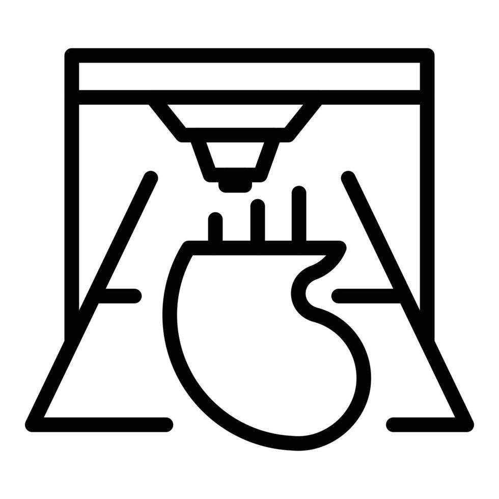 icono de bioimpresión renal, estilo de esquema vector