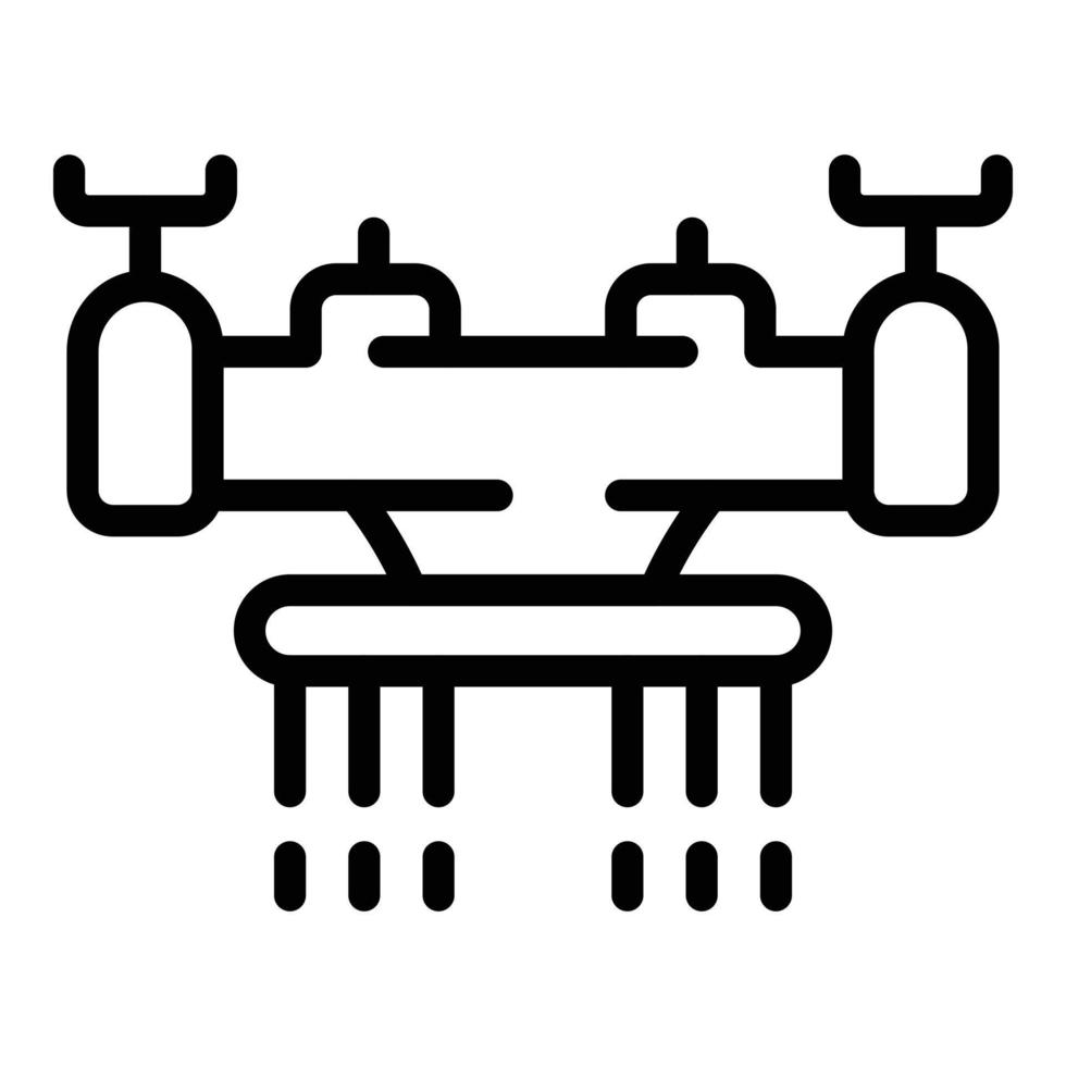 Smart drone icon, outline style vector