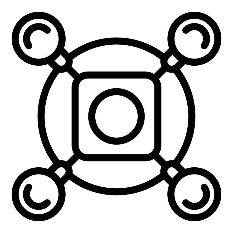 icono de dron robot, estilo de esquema vector