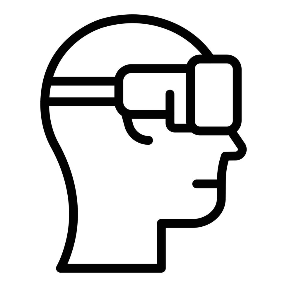Virtual reality icon, outline style vector