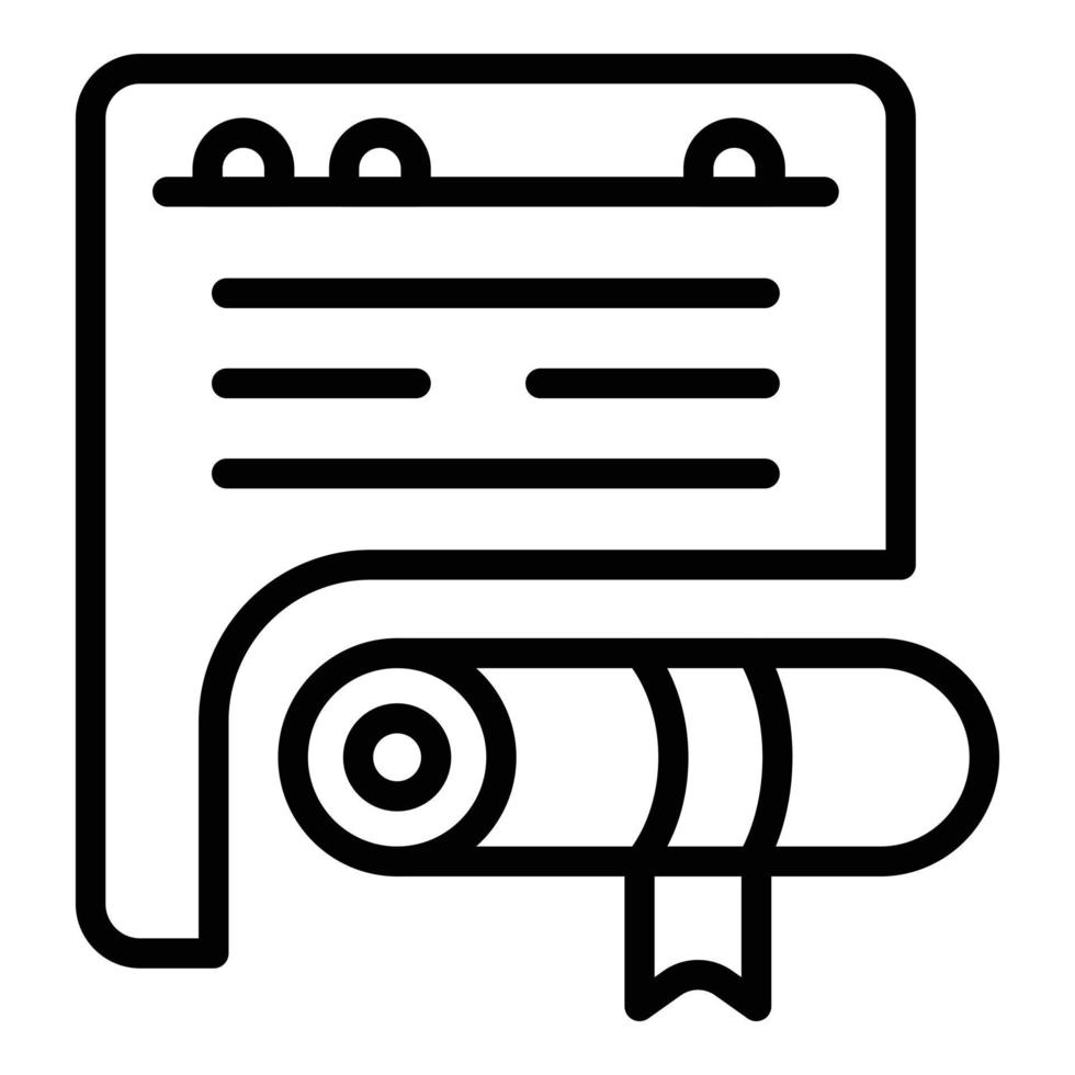 Degree diploma icon, outline style vector