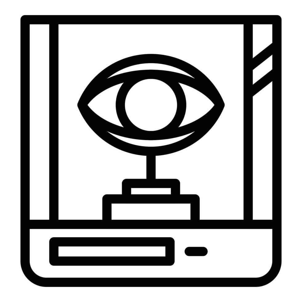 icono de bioimpresión ocular, estilo de contorno vector