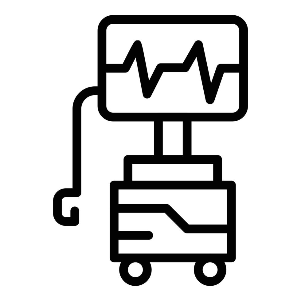 First aid defibrillator icon, outline style vector