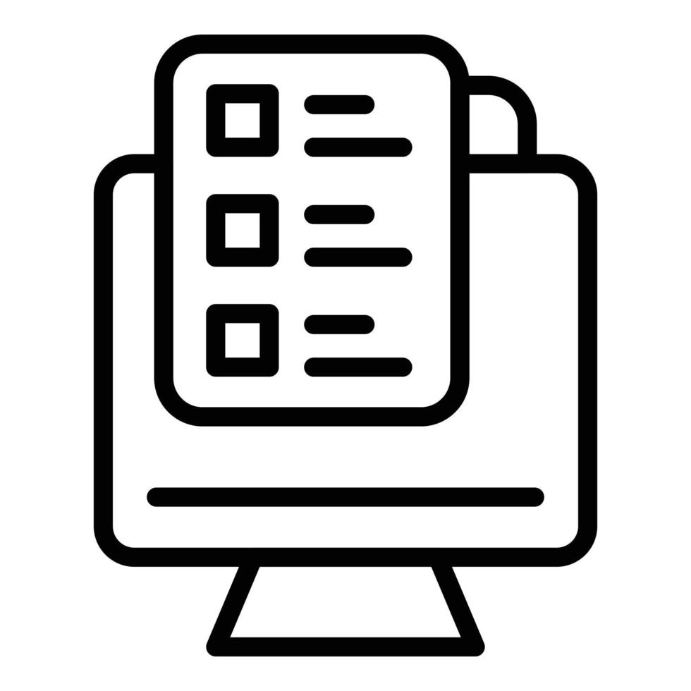 Web student survey icon, outline style vector