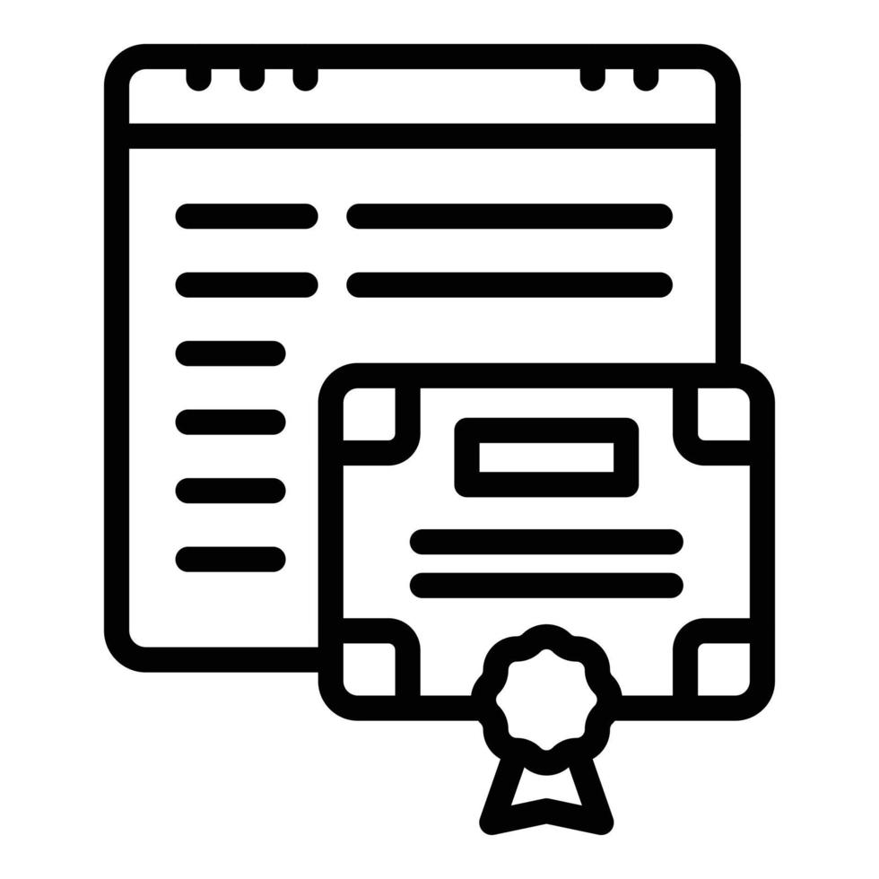 Internet education icon, outline style vector