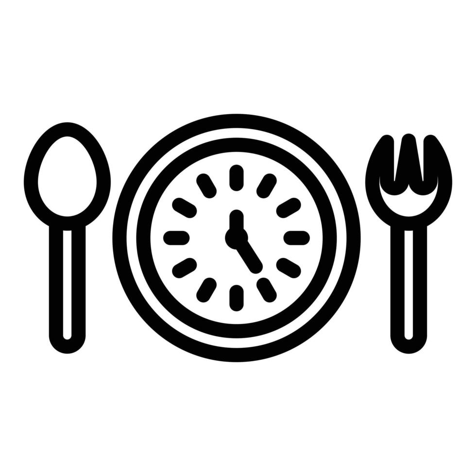 Eating cutlery icon, outline style vector