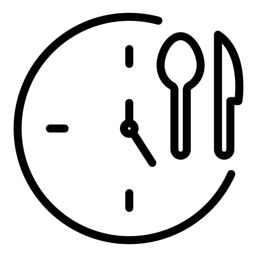 Lunch time icon, outline style vector