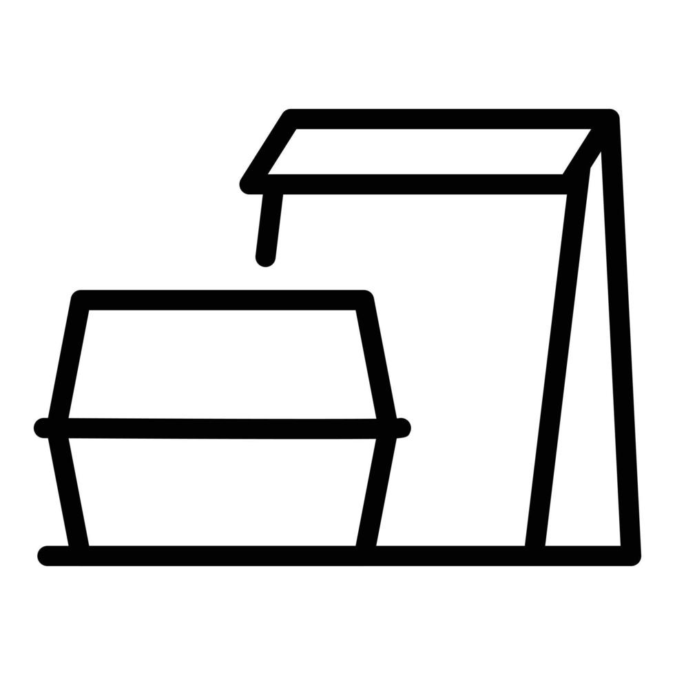 Take away lunch icon, outline style vector