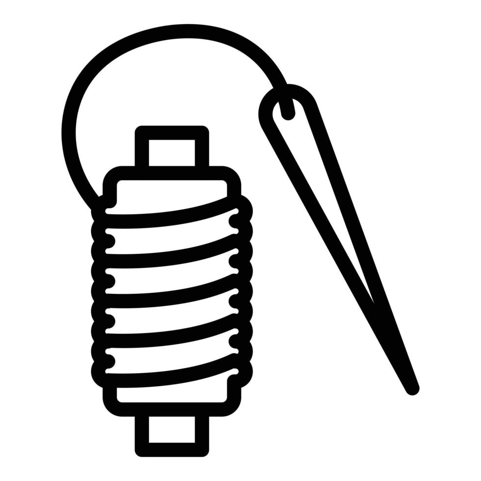 Thread roll icon, outline style vector