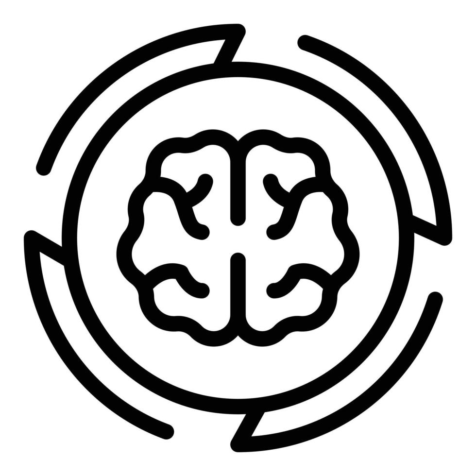 Brainstorming action icon, outline style vector