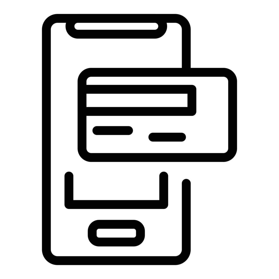 Mobile banking icon, outline style vector
