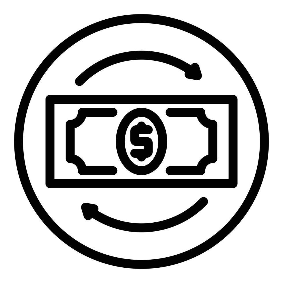 Dollar circle icon, outline style vector