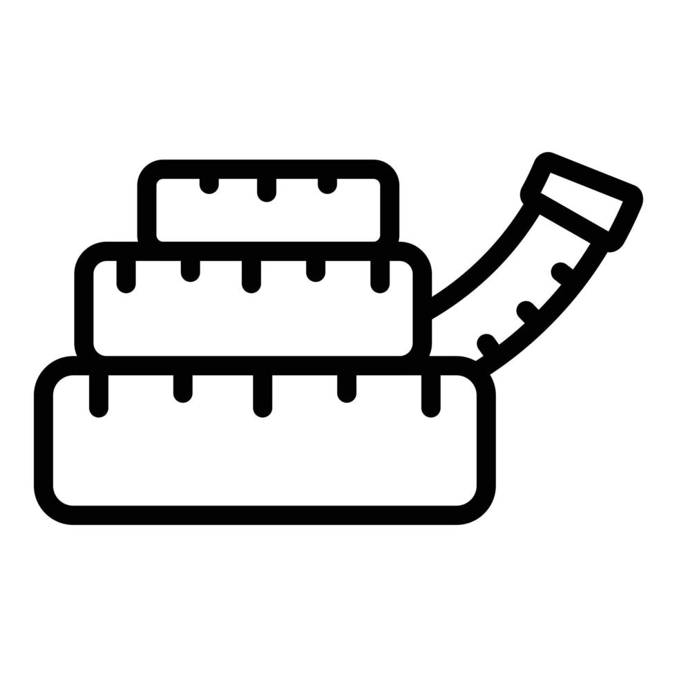 Knitting measurement tape icon, outline style vector
