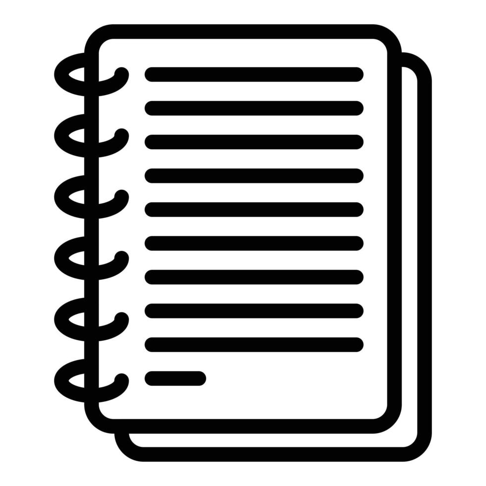 Smart office notebook icon, outline style vector