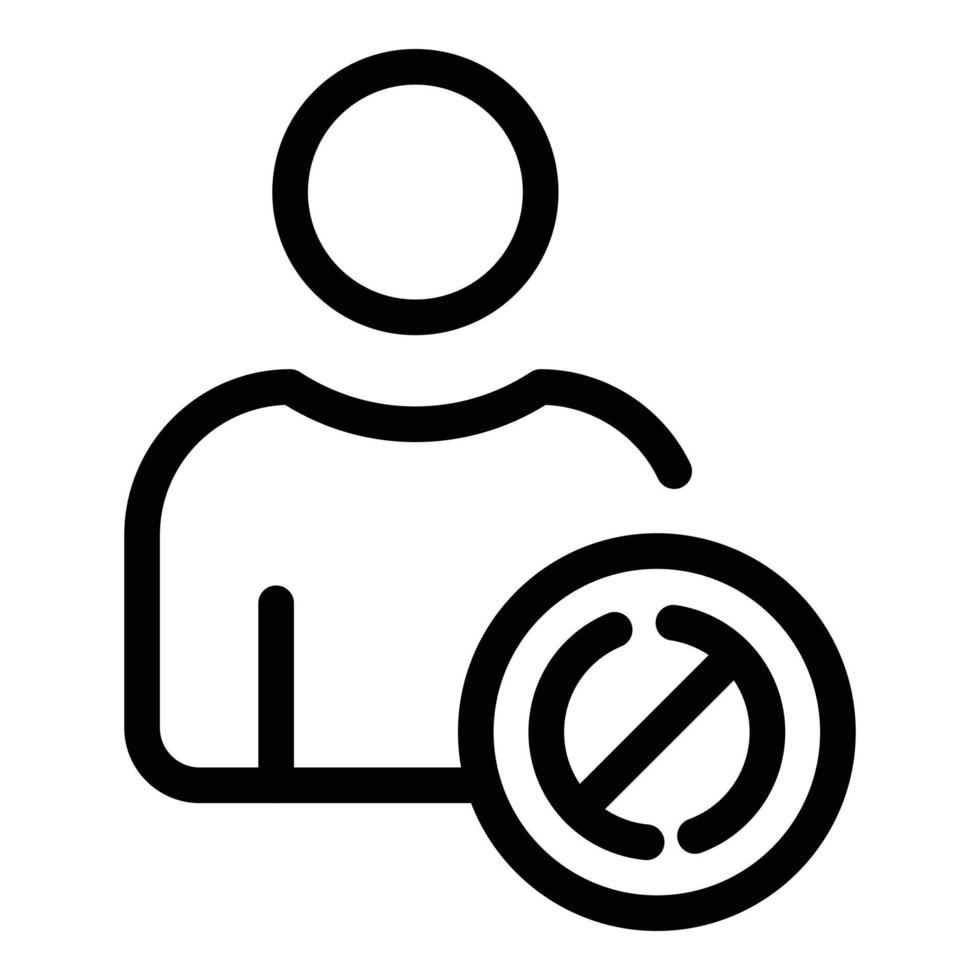 icono de etiqueta de lista negra, estilo de contorno vector