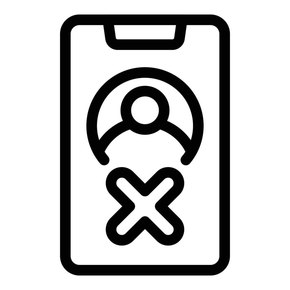 Blacklist blocked phone icon, outline style vector