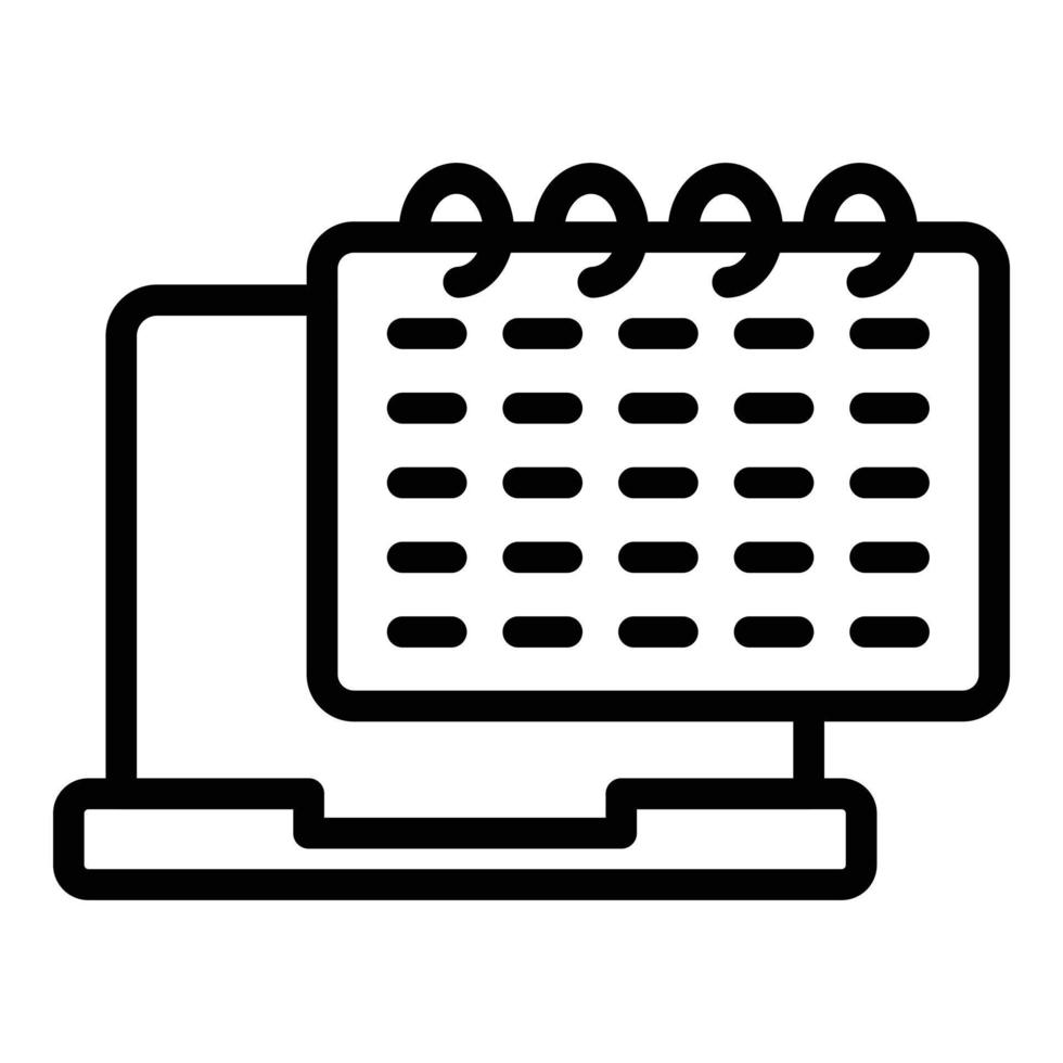 Smart office calendar icon, outline style 15892582 Vector Art at Vecteezy