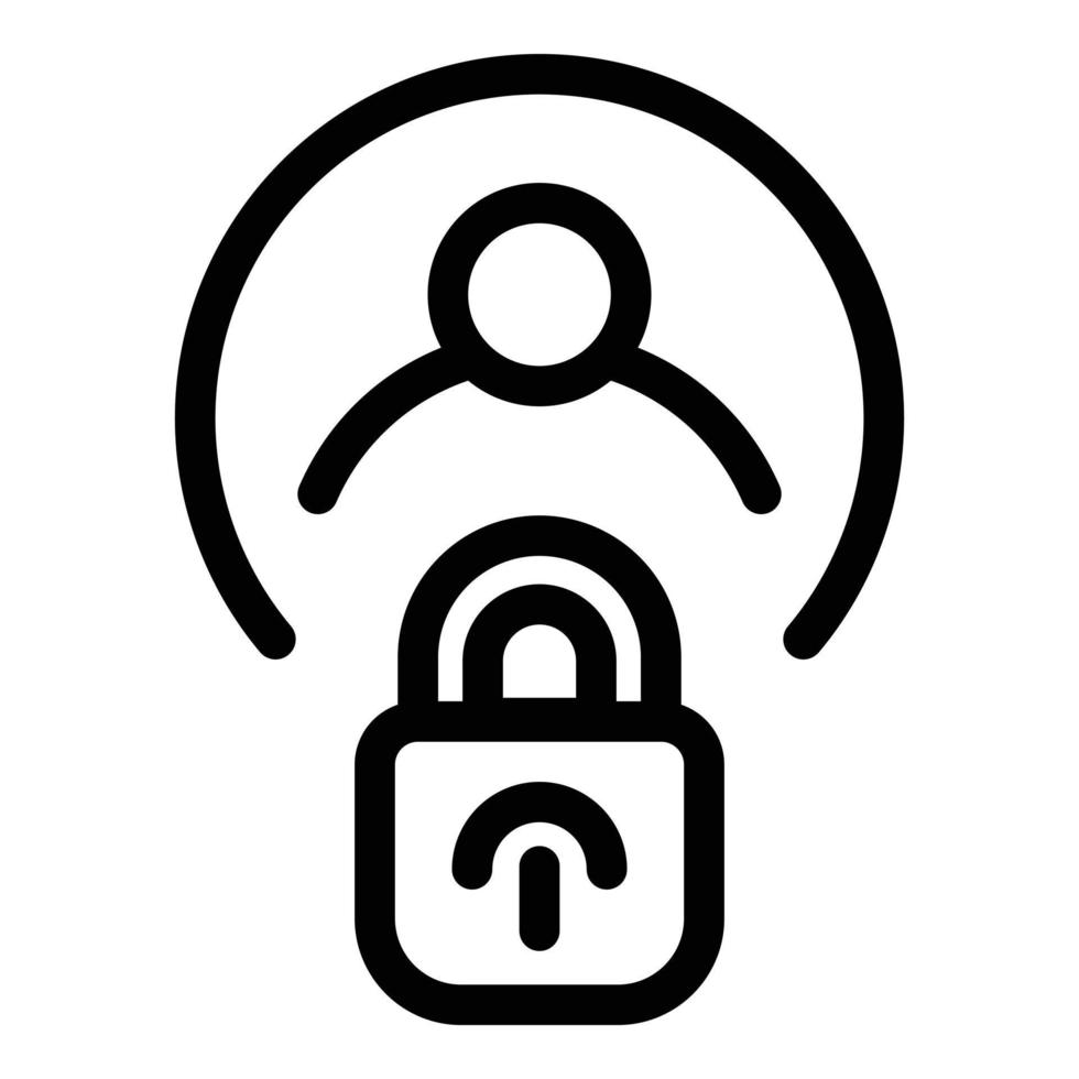 Blacklist locked avatar icon, outline style vector