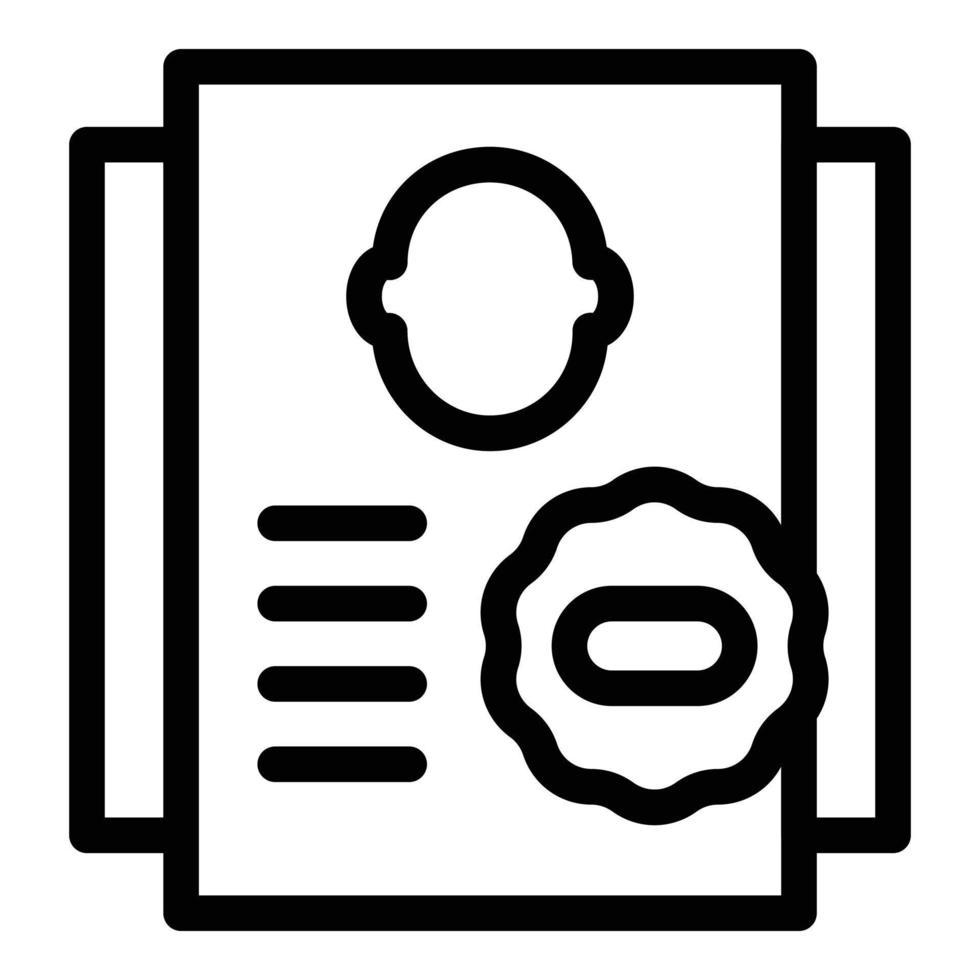 Blacklist page icon, outline style vector