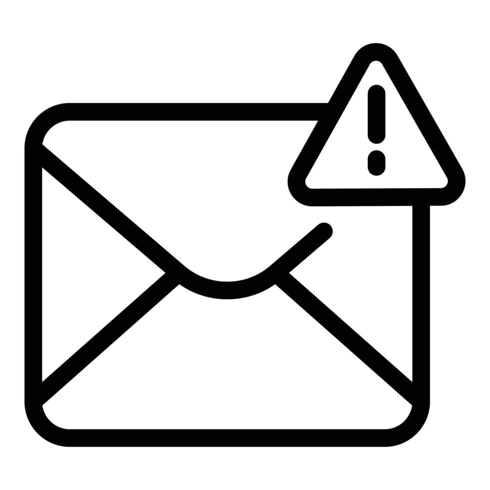 Blacklist important mail icon, outline style vector