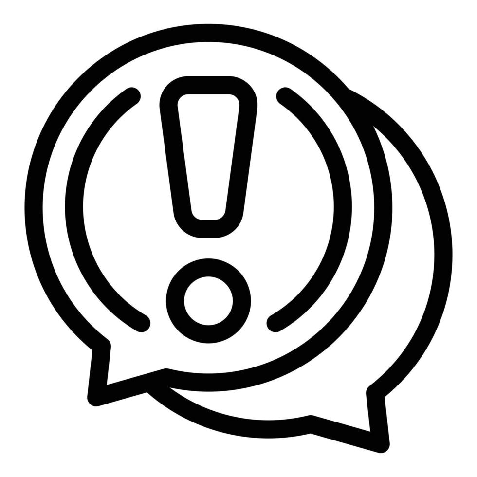 Blacklist chat attention icon, outline style vector