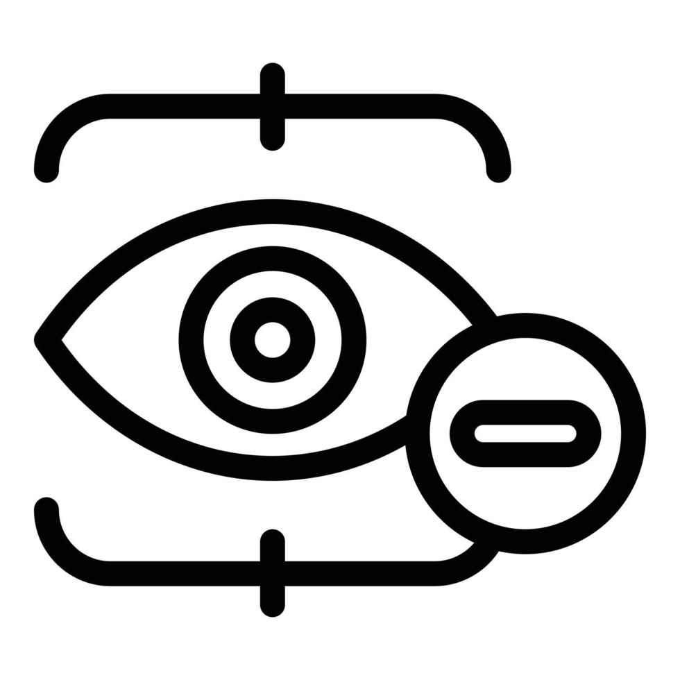 Blacklist eye icon, outline style vector