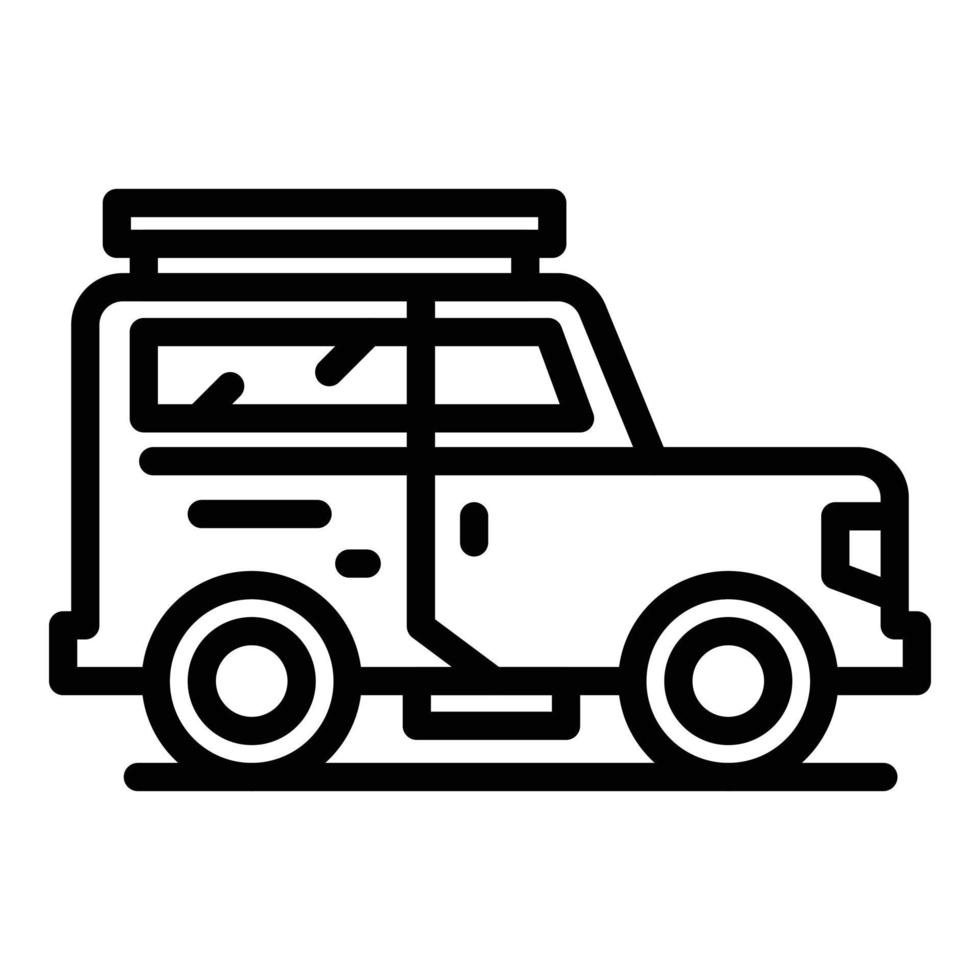 icono de safari suv, estilo de esquema vector