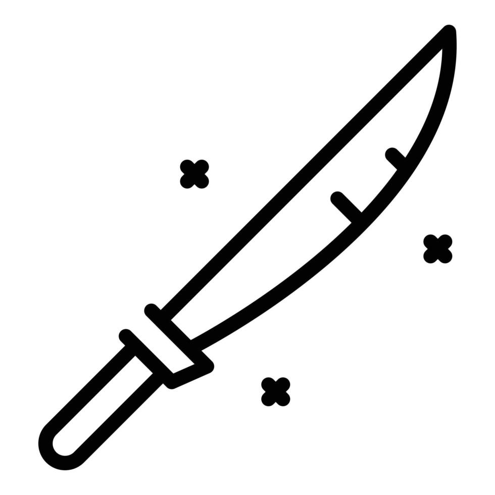 icono de cuchillo safari, estilo de esquema vector