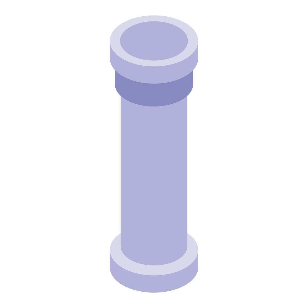 Sewerage plastic pipe icon, isometric style vector