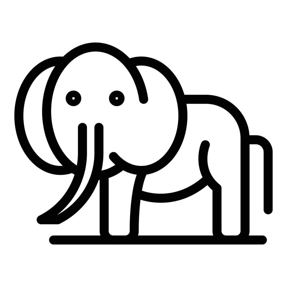 Safari elephant icon, outline style vector