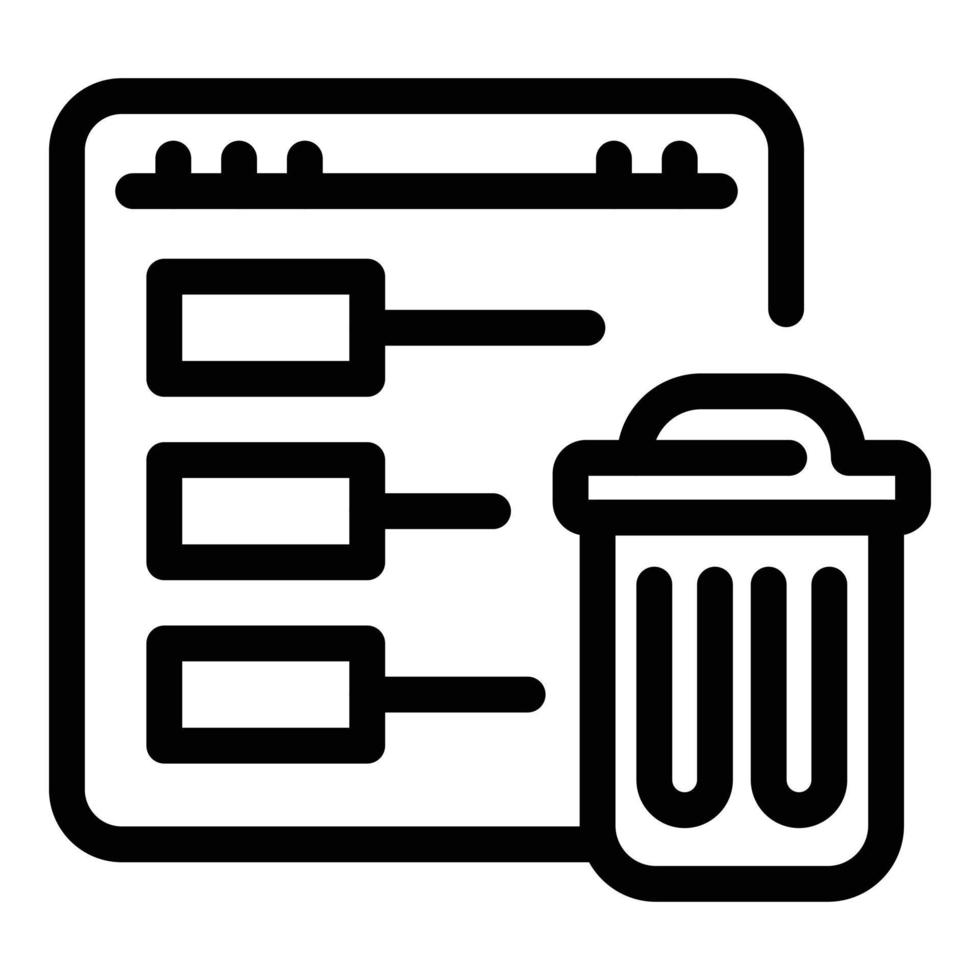 File recycle bin icon, outline style vector